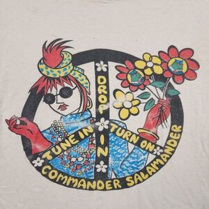 Vintage Commander Salamander‎ Shirt Large Punk Geogetown Thrashed Steetwear 80s